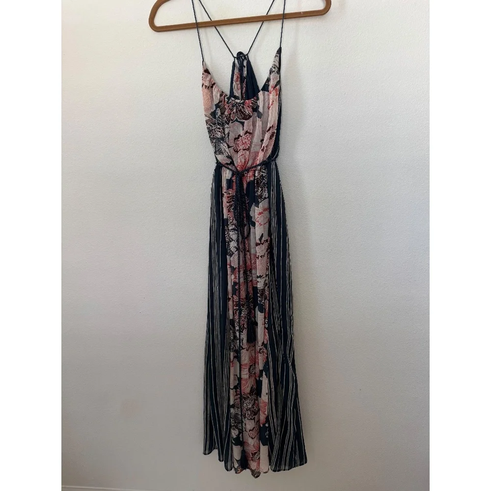 Abercrombie & Fitch Chiffon Floral Maxi Dress With Rope Belt XS
